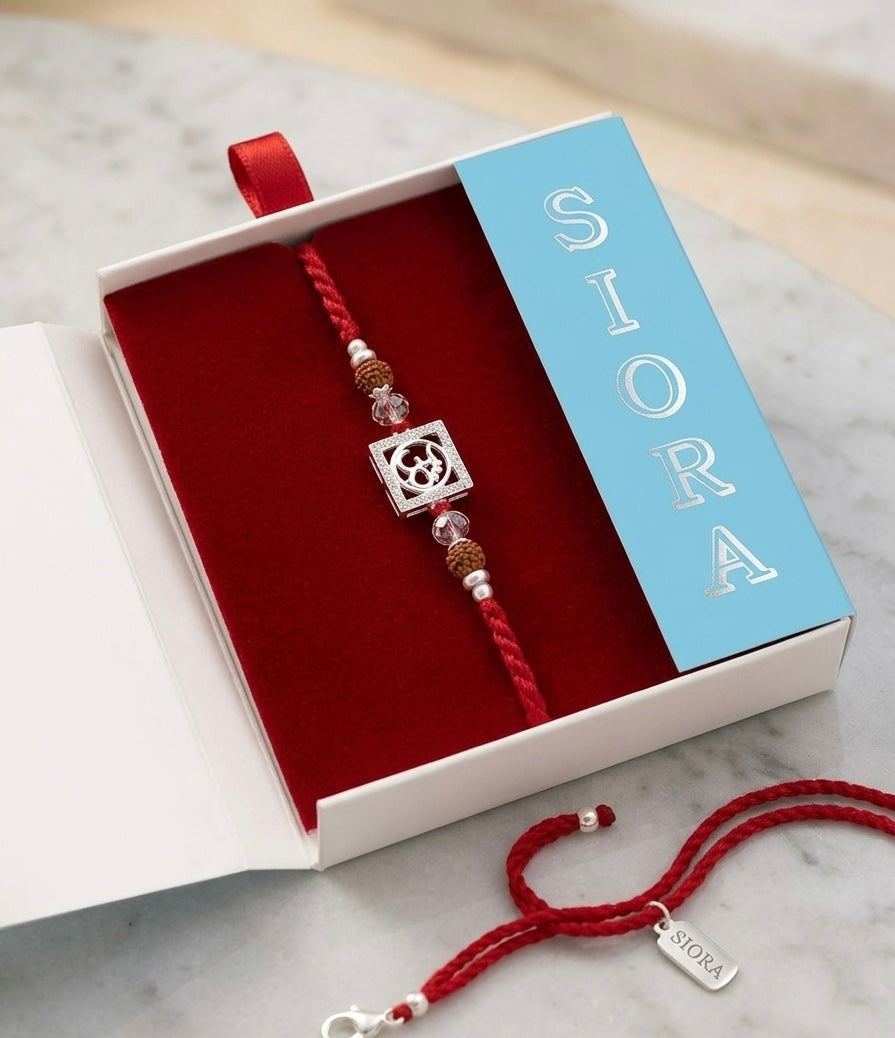 S.A. Siora Silver-Plated Rakhi with Premium Gift Box