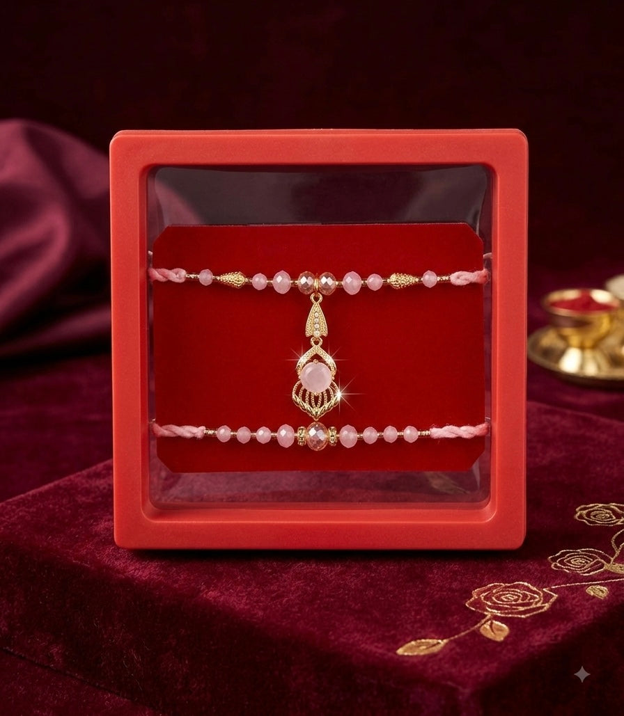 Royal SA Jewelry Couple Rakhi Set | Bhaiya Bhabhi Combo