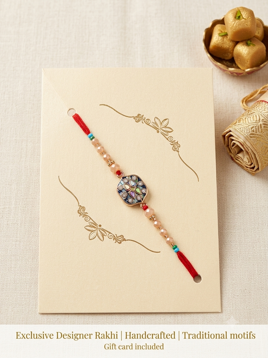 SA Mina Diamond Rakhi – Premium American Diamond Rakhi for Brother