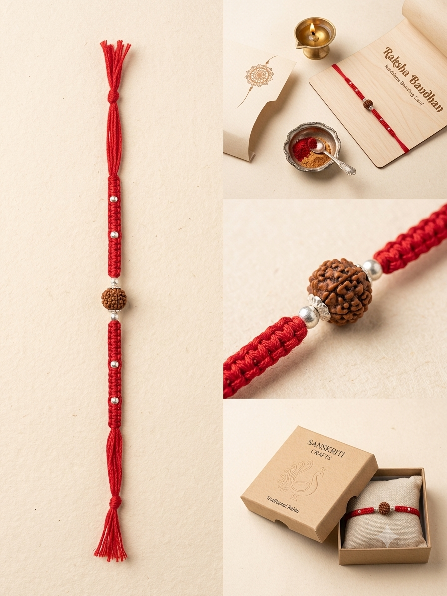 SA Divya Rudraksh – Silver Plated Rakhi