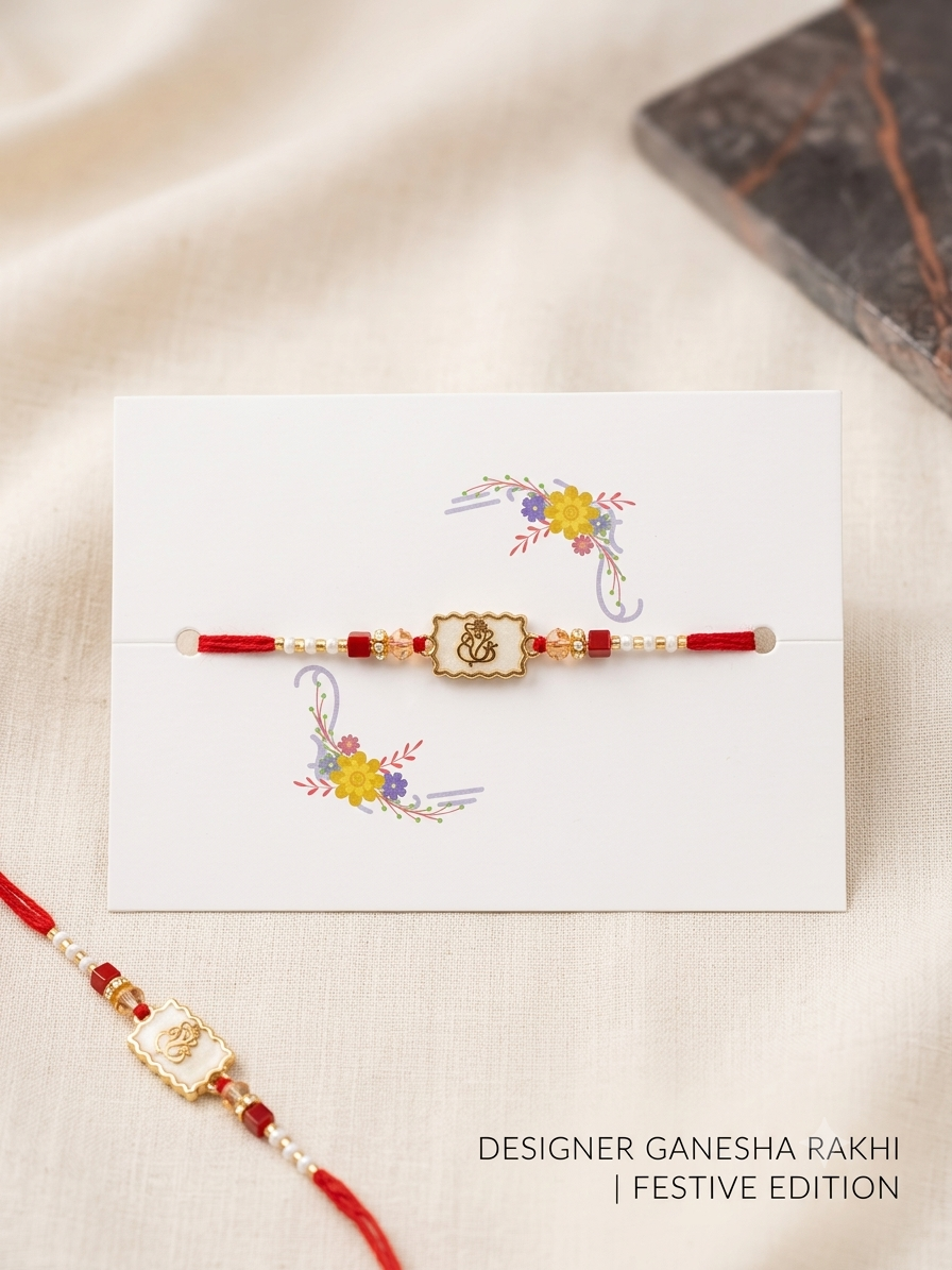 SA Rakhi Premium Ceramic Ganpati Rakhi