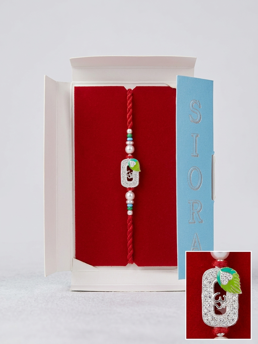 S.A. Siora Silver-Plated Rakhi with Premium Gift Box