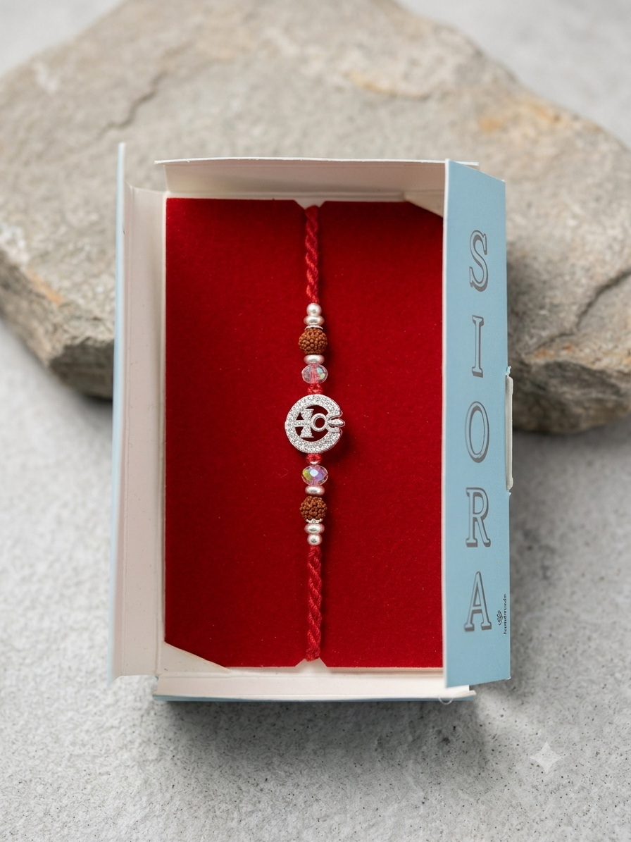 S.A. Siora Silver-Plated Rakhi with Premium Gift Box