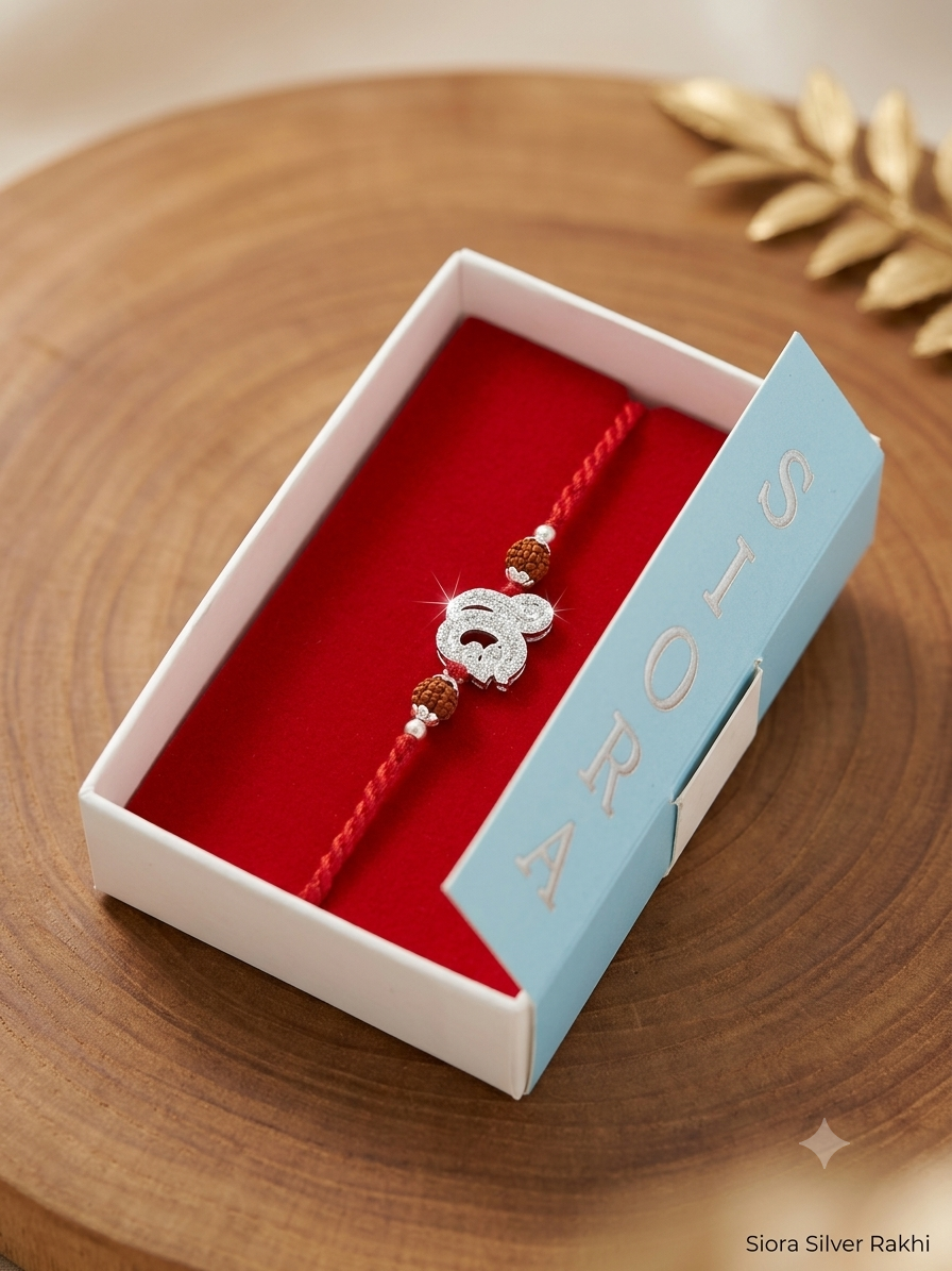 S.A. Siora Silver-Plated Rakhi with Premium Gift Box