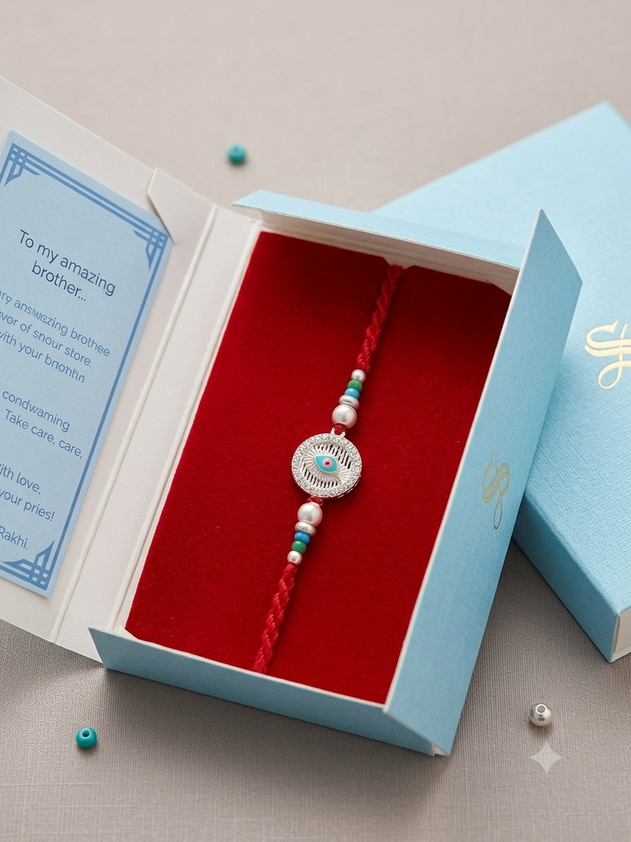 S.A. Siora Silver-Plated Rakhi with Premium Gift Box