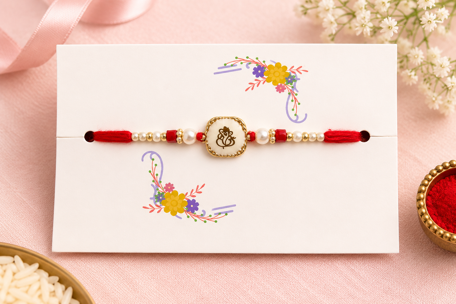 SA Rakhi Premium Ceramic Ganesha Rakhi
