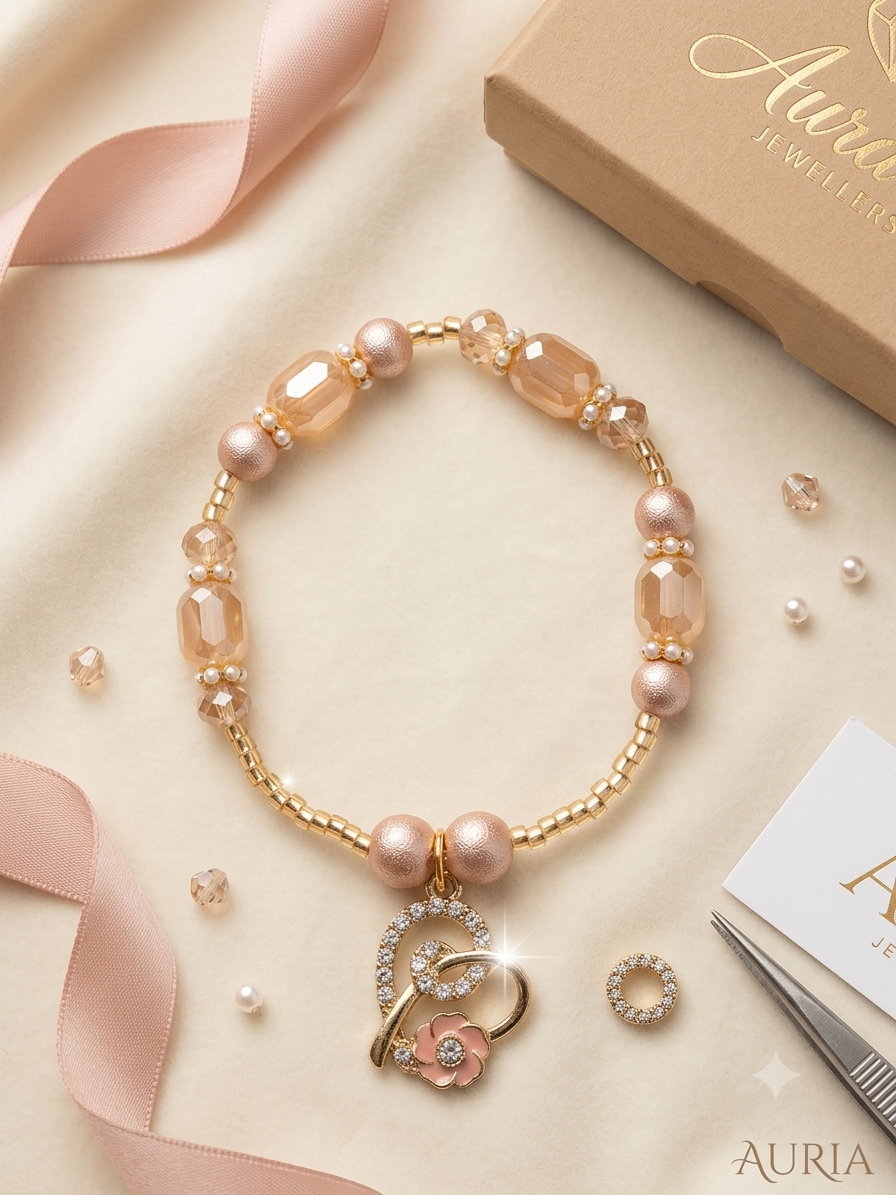 SA Premium Ladies Elastic Bracelet | Stylish Stretch Beaded Bracelet for Women & Girls | Comfortable Elastic Fit | Fashion Jewelry for Daily Wear & Gifting