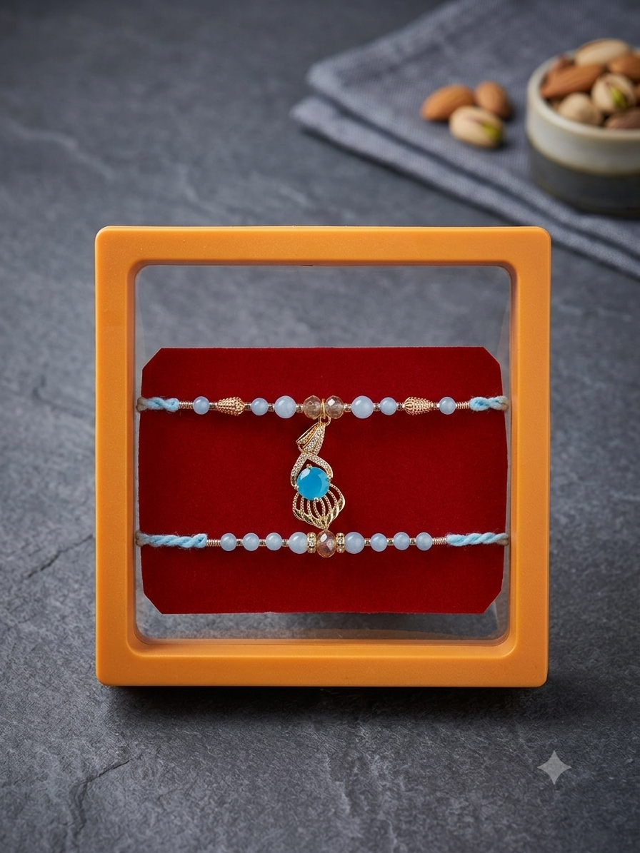 Royal SA Jewelry Couple Rakhi Set | Bhaiya Bhabhi Combo