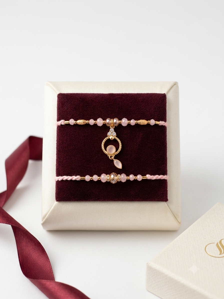 Royal SA Jewelry Couple Rakhi Set | Bhaiya Bhabhi Combo