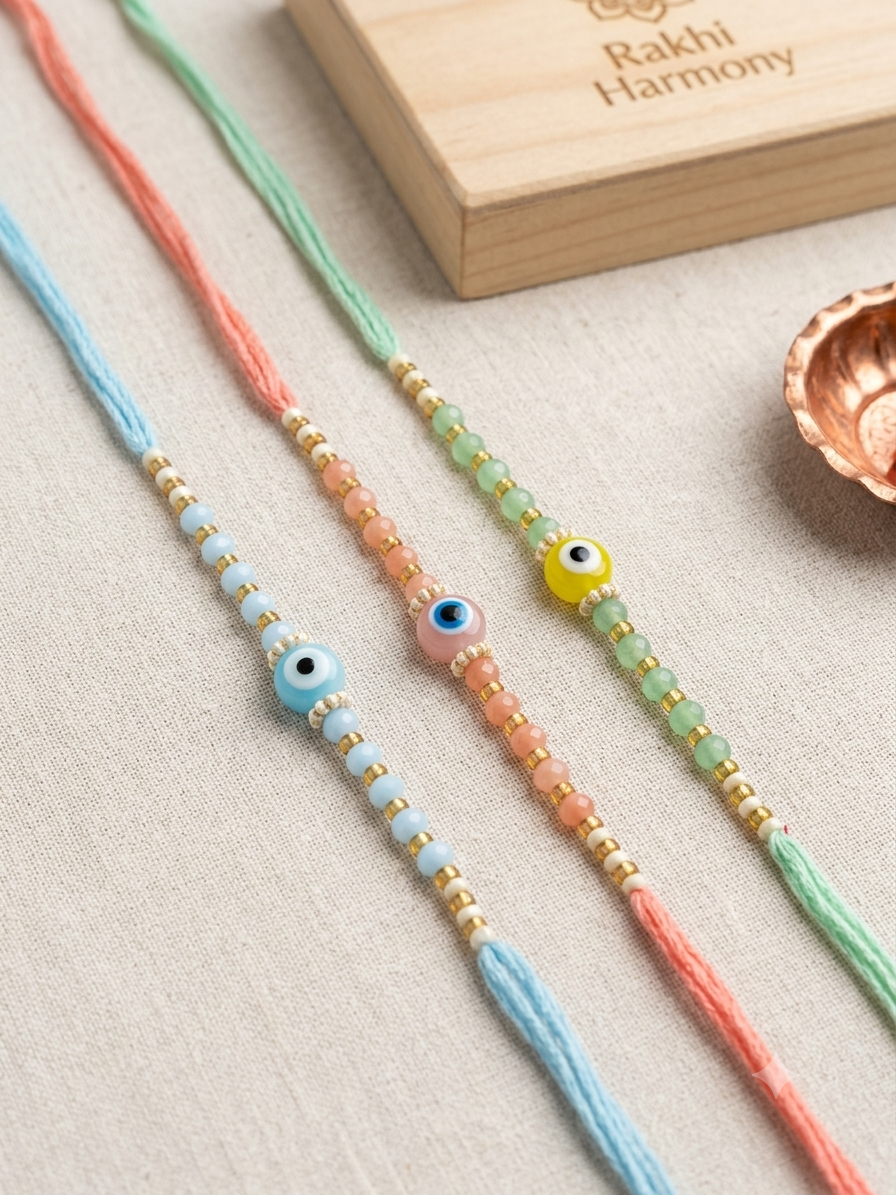 Set of 3 Evil- Eye Rakhi for Brother