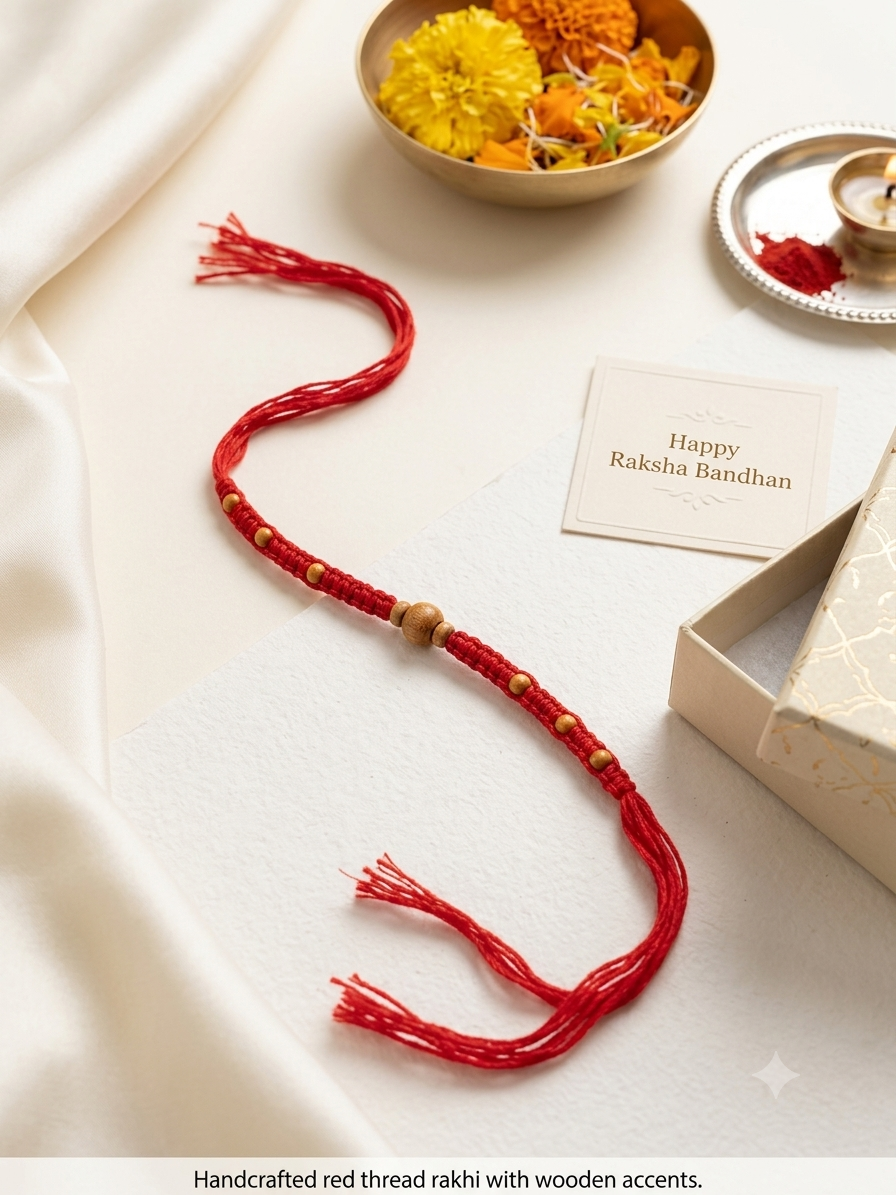 Scented Chandan Beads Designer Rakhi