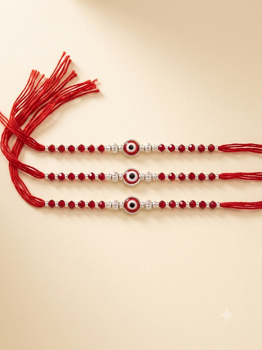 Pack of 3 Evil Eye Rakhis for Brother
