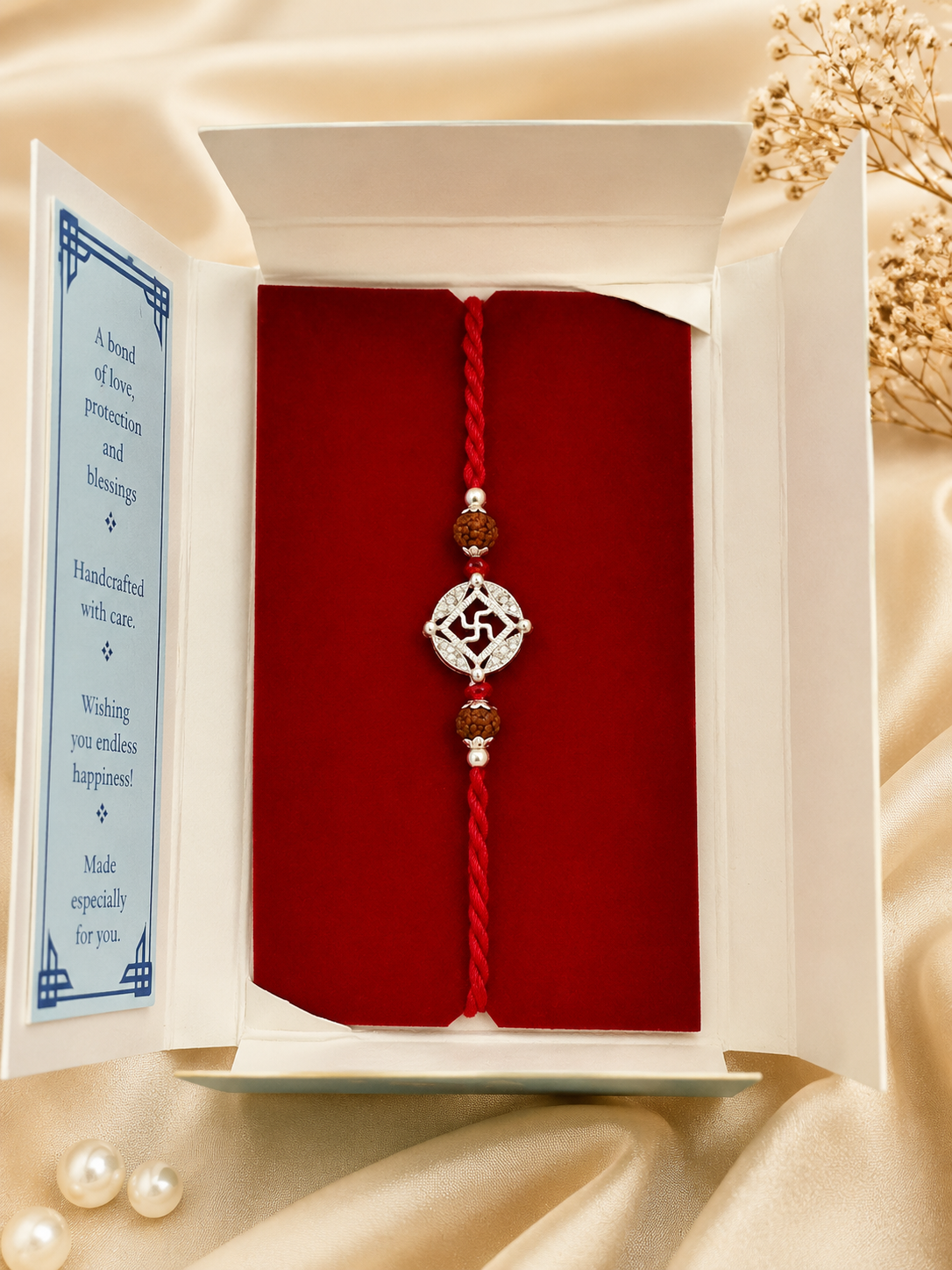S.A. Siora Silver-Plated Rakhi with Premium Gift Box