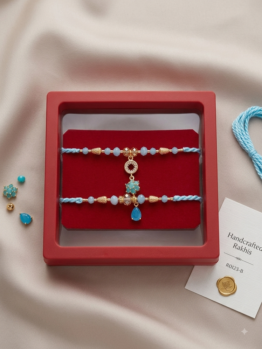 Royal SA Jewelry Couple Rakhi Set | Bhaiya Bhabhi Combo