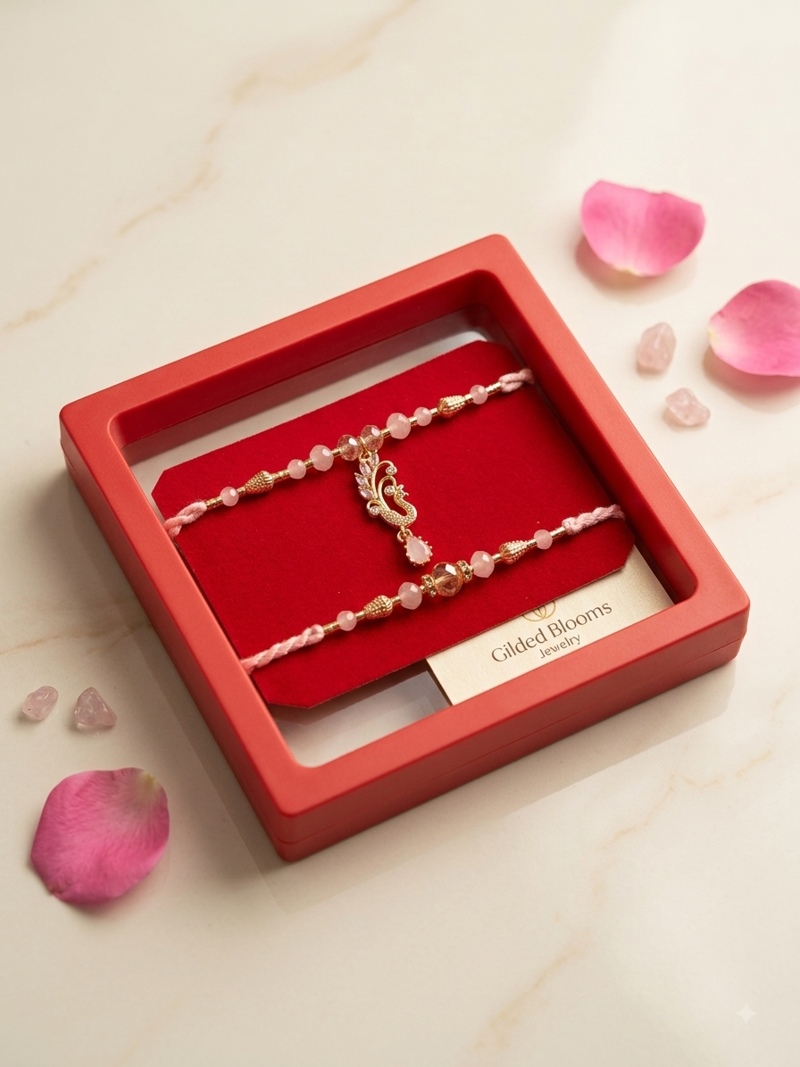 Royal SA Jewelry Couple Rakhi Set | Bhaiya Bhabhi Combo