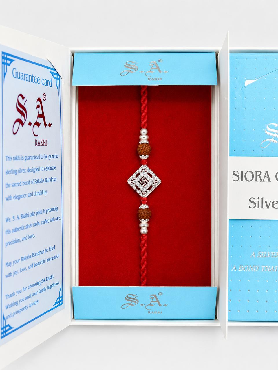 S.A. Siora Silver-Plated Rakhi with Premium Gift Box